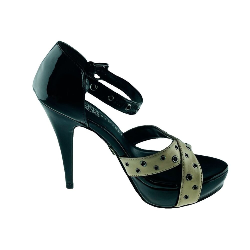 ROCK and REPUBLIC Shoes Beige Black Size 8M Heels - Picture 5 of 6